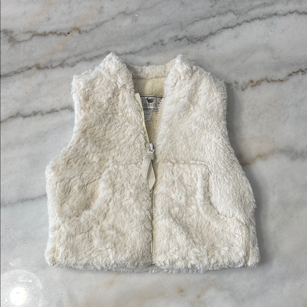 Widgeon Baby Girl Cream Faux Fur Vest 12mo